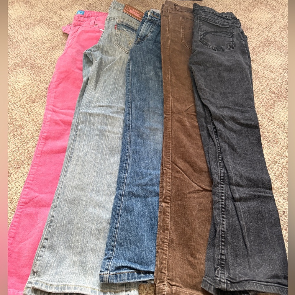 Kids' Colorful Jeans Set - Pink, Light Blue, Blue, Brown, Black